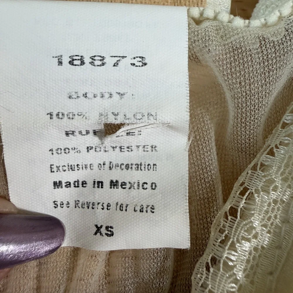 Vintage Inner‎ Most Babydoll Tank Top Size XS Chemise Sheer Ruffle Lingerie